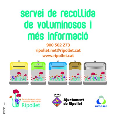 Servei de neteja i recollida d'escombraries. Incidències 900 50 22 73.