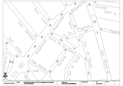 Canvi del sentit de circulació del carrer de Magallanes.