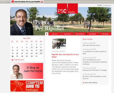 MUNICIPALS 2007El PSC de Ripollet presenta la web de Juan Parralejo.